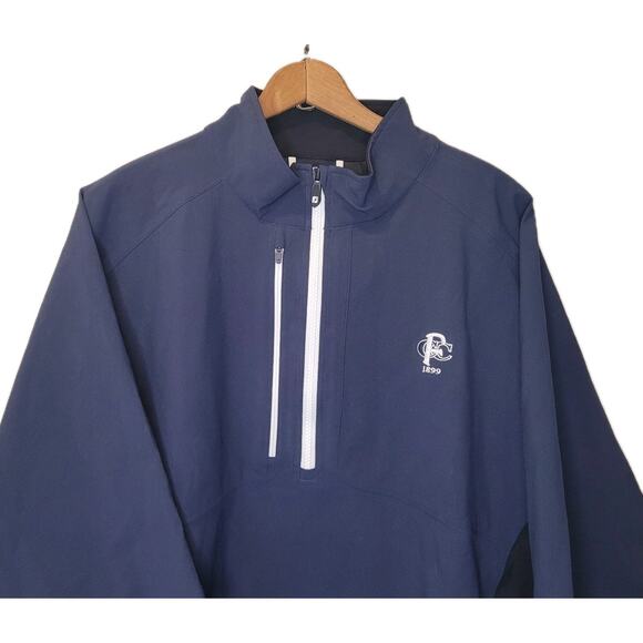 Footjoy Dryjoys Tour XP 1/2 Zip Short Sleeve Blue Pullover Golf Jacket XL Logo - Picture 2 of 10